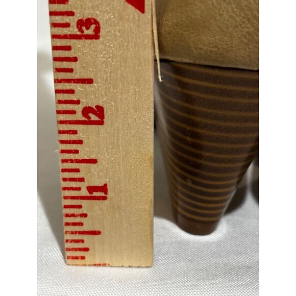 American Eagle y2k Taupe Slip on women cone heels round toe Sz 8 career boho - Picture 5 of 8